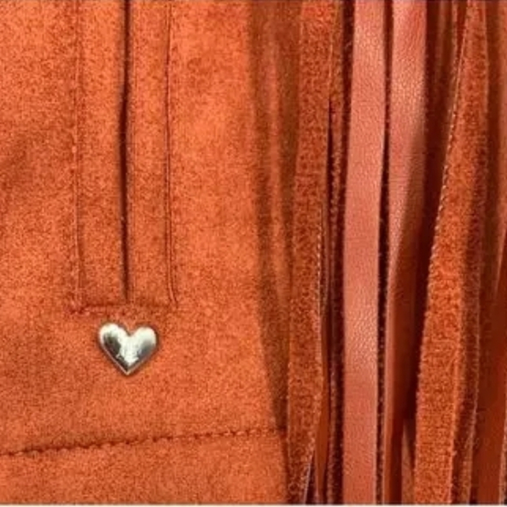 NWT Juicy Couture Rust Fringe Trucker Jacket - M - Picture 9 of 10